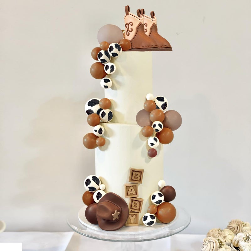 KEEPARTY 28PCS Cowboy Cake Decorations Cowboy Hat and Boot Cake Toppers Western Cowboy Birthday Baby Shower for Western Theme Party Favors Supplies - Image 4